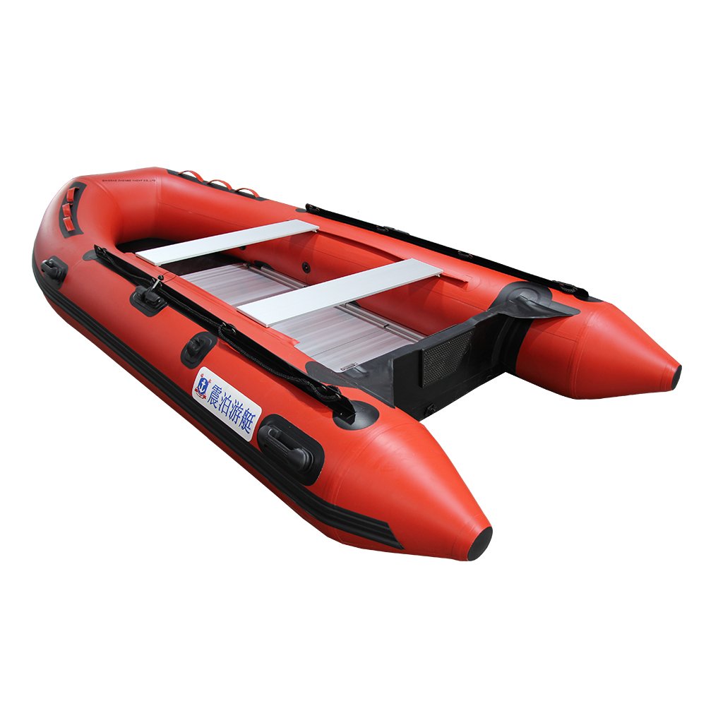 CE 3.9m Inflatable Speed Boat Aluminium Floor Sport Fishing Boats with Outboard Engine